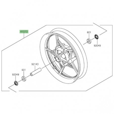 Jante avant d'origine Kawasaki 410730752QT | Moto Shop 35