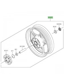 Jante arrière d'origine Kawasaki 410730753QT | Moto Shop 35
