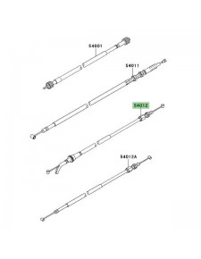 Câble d'ouverture des gaz d'origine Kawasaki Ninja 250R (2008-2012) | Réf. 540120293