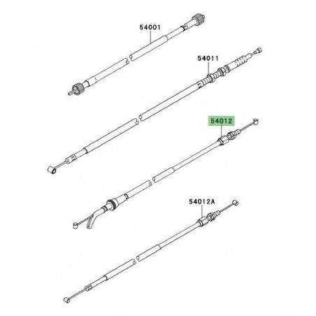 Câble d'ouverture des gaz d'origine Kawasaki Ninja 250R (2008-2012) | Réf. 540120293