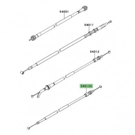 Câble de fermeture des gaz d'origine Kawasaki Ninja 250R (2008-2012) | Réf. 540120294
