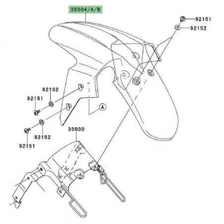 Garde-boue avant peint Kawasaki Ninja 250R (2008-2012) | Moto Shop 35