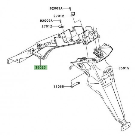 Passage de roue arrière Kawasaki Ninja 250R (2008-2012) | Réf. 350230107