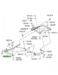 Flanc de coque arrière gauche peint Kawasaki Ninja 250R (2008-2012) | Moto Shop 35