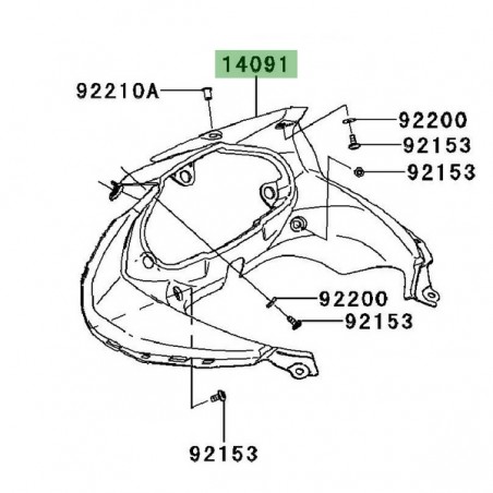 Entourage bloc compteur Kawasaki Ninja 250R (2008-2012) | Réf. 140910722
