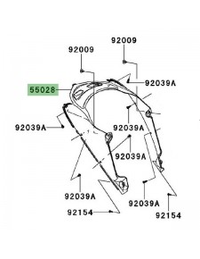 Intérieur carénage avant Kawasaki Ninja 250R (2008-2012) | Réf. 550280229