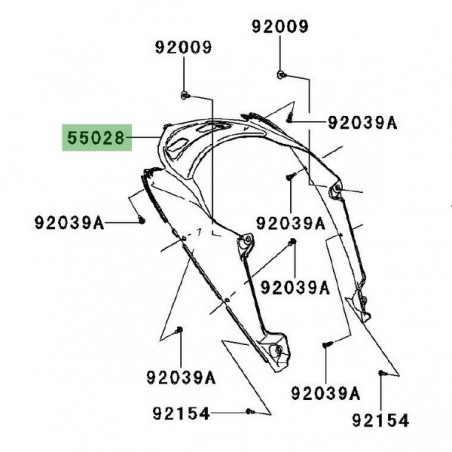 Intérieur carénage avant Kawasaki Ninja 250R (2008-2012) | Réf. 550280229
