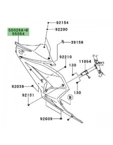 Flanc de carénage gauche peint Kawasaki Ninja 250R (2008-2012) | Moto Shop 35