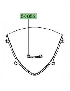 Autocollant "Kawasaki" bulle d'origine Kawasaki Ninja 250R (2008-2012) | Réf. 560520154