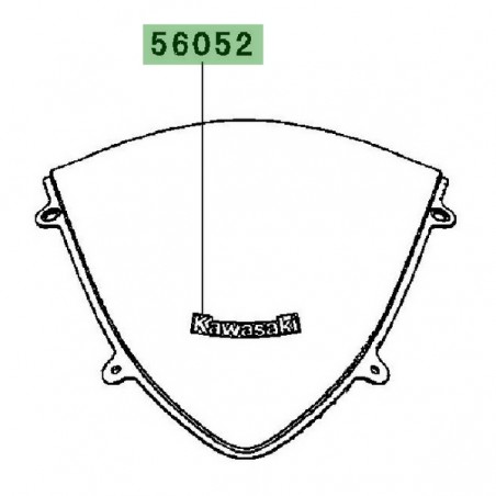 Autocollant "Kawasaki" bulle d'origine Kawasaki Ninja 250R (2008-2012) | Réf. 560520154