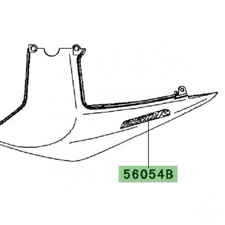 Autocollant "250R" flanc de coque arrière Kawasaki Ninja 250R (2008-2009) | Moto Shop 35