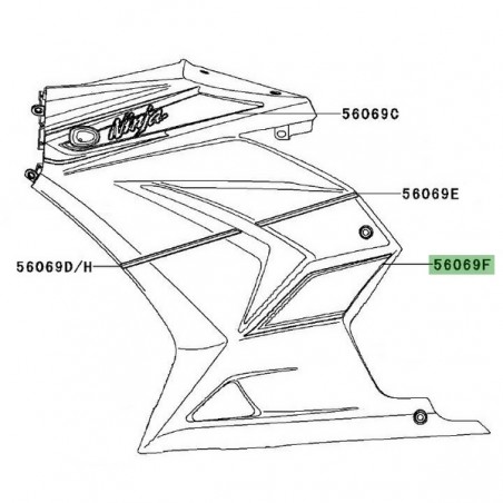 Autocollant décoratif flanc de carénage Kawasaki Ninja 250R Special Edition (2011) | Réf. 560690942 - 560690946