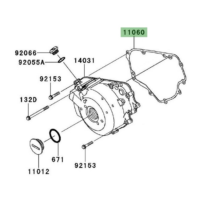 Joint d'étanchéité carter d'alternateur Kawasaki Ninja 250R (2008-2012) | Réf. 110601920