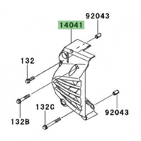 Carter pignon de sortie de boîte Kawasaki Ninja 250R (2008-2012) | Réf. 140410021