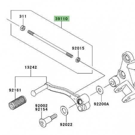 Tige de sélecteur de vitesse Kawasaki Ninja 250R (2008-2012) | Réf. 391101075