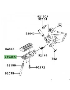 Repose-pieds avant gauche Kawasaki Ninja 250R (2008-2012) | Réf. 340280035