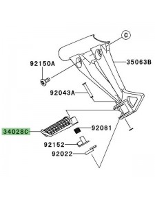 Repose-pieds arrière gauche Kawasaki Ninja 250R (2008-2012) | Réf. 340281488