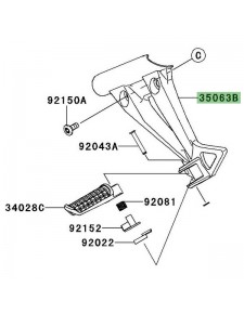 Platine repose-pieds arrière Kawasaki Ninja 250R (2008-2011)