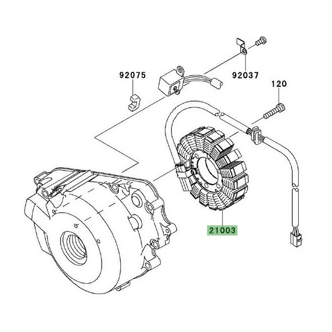 Alternateur d'origine Kawasaki Ninja 250R (2011-2012) | Réf. 210030115