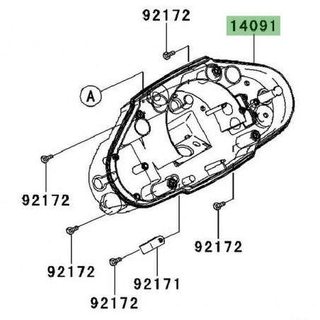 Dessous de compteur Kawasaki Ninja 250R (2008-2012) | Réf. 140910804