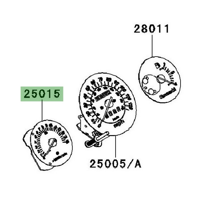 Cadran compte tours Kawasaki Ninja 250R (2011-2012) | Réf. 250150018