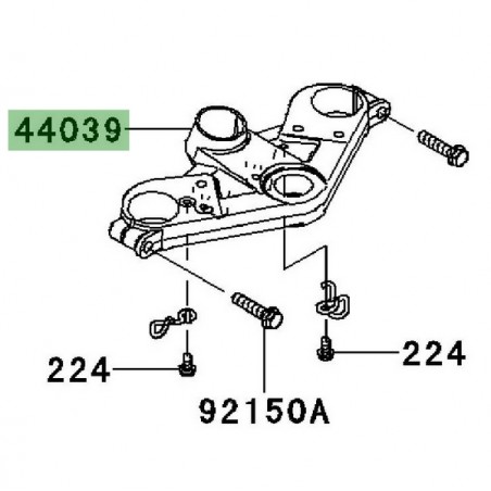 Té de fourche supérieur Kawasaki Ninja 250R (2008-2012) | Réf. 44039005618R