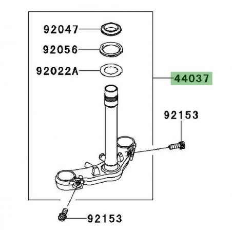 Té de fourche inférieur Kawasaki Ninja 250R (2008-2012) | Réf. 44037015421