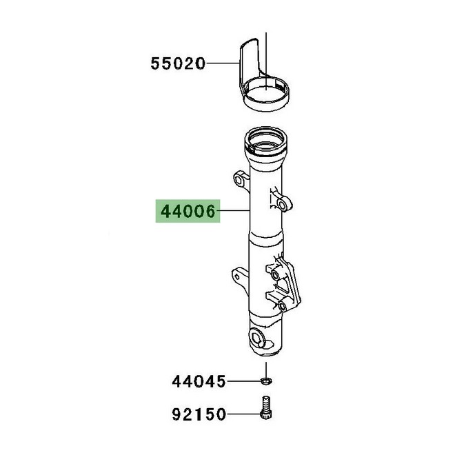 Fourreau de fourche droit Kawasaki Ninja 250R (2008-2012) | Moto Shop 35