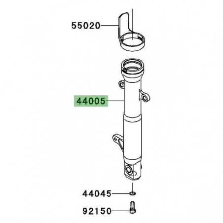 Fourreau de fourche gauche Kawasaki Ninja 250R (2008-2012) | Moto Shop 35