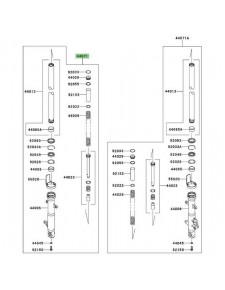 Bras de fourche gauche Kawasaki Ninja 250R (2008-2012) | Réf. 44071068618R
