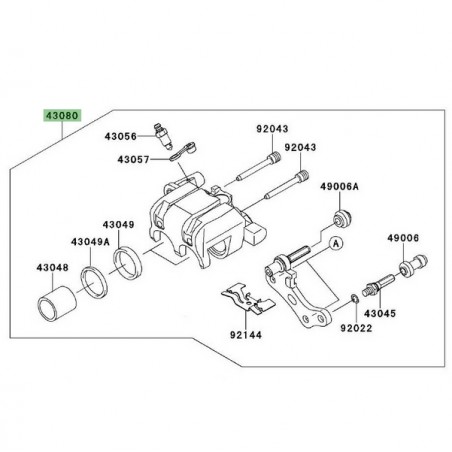 Étrier de frein avant Kawasaki Ninja 250R (2008-2012) | Réf. 430800093GN