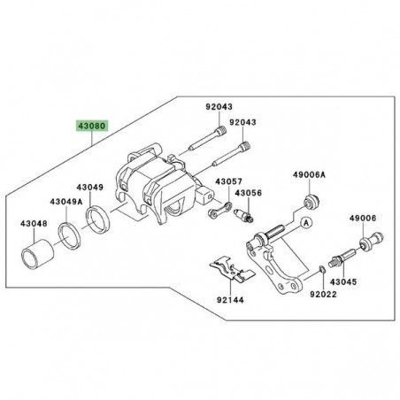 Étrier de frein arrière Kawasaki Ninja 250R (2008-2012) | Réf. 430800094GN