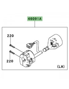 Commodo gauche Kawasaki Ninja 250R (2008-2010) | Réf. 460910158