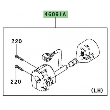 Commodo gauche Kawasaki Ninja 250R (2008-2010) | Réf. 460910158