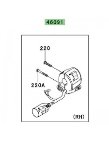 Commodo droit Kawasaki Ninja 250R (2008-2010) | Réf. 460910157