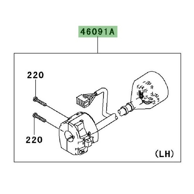 Commodo gauche Kawasaki Ninja 250R (2011-2012) | Réf. 460910207