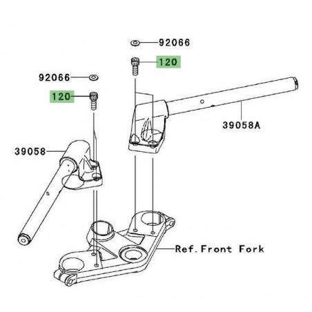 Vis M8x22 fixation demi-guidon Kawasaki Ninja 250R (2008-2012) | Réf. 120CB0822