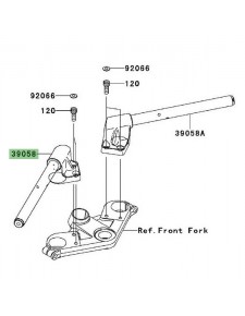 Demi-guidon gauche Kawasaki Ninja 250R (2008-2012) | Réf. 39058000718R