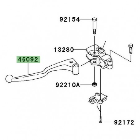 Levier d'embrayage Kawasaki Ninja 250R (2008-2012) | Réf. 460760123