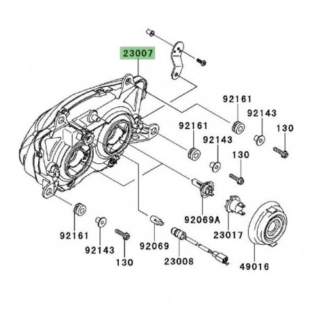 Optique avant d'origine Kawasaki Ninja 250R (2008-2012) | Réf. 230070122