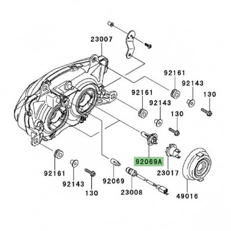 Ampoule H7 (12V/55W) optique avant d'origine Kawasaki Ninja 250R (2008-2012) | Réf. 920690053