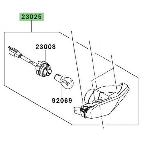Feu arrière d'origine Kawasaki Ninja 250R (2008-2012) | Réf. 230250308