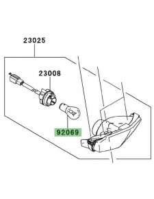 Ampoule (12V-21/5W) feu arrière Kawasaki Ninja 250R (2008-2012) | Réf. 920690032 - 920691084