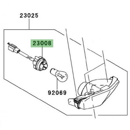 Prise ampoule feu arrière Kawasaki Ninja 250R (2008-2012) | Réf. 230280080