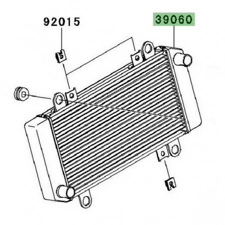 Radiateur d'origine Kawasaki Ninja 250R (2008-2012) | Réf. 390600054