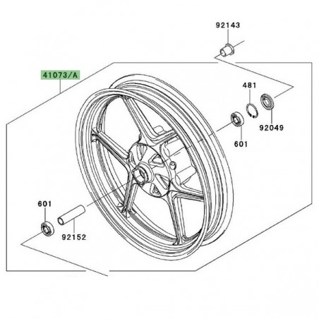 Jante avant d'origine peinte Kawasaki Ninja 250R (2008-2012) | Moto Shop 35