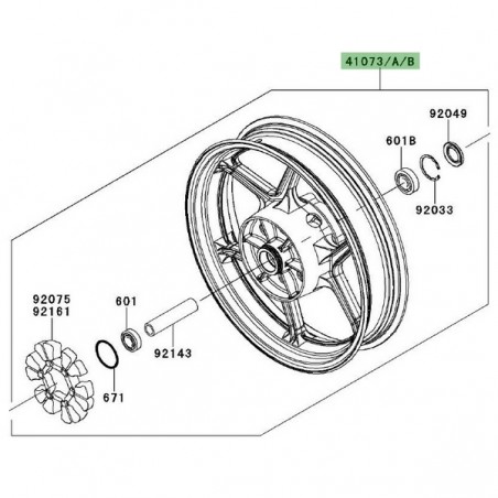 Jante arrière d'origine Kawasaki Ninja 250R (2008-2012) | Moto Shop 35