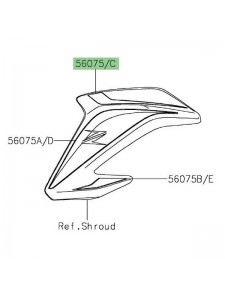 Autocollant supérieur écope de radiateur Kawasaki Z900 gris/rouge (2019) | Moto Shop 35