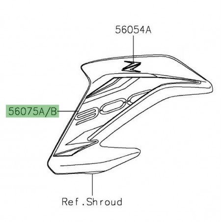 Autocollant "900" écopes de radiateur Kawasaki Z900 (2019) | Moto Shop 35