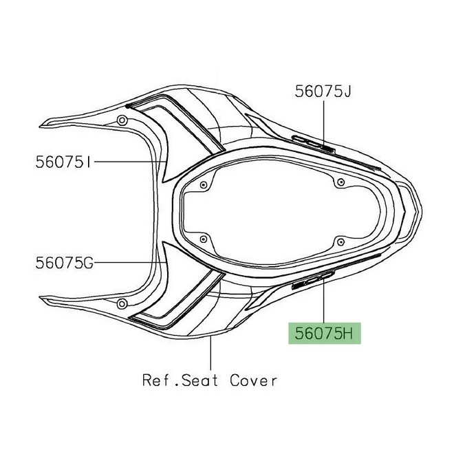 Autocollant "900" gauche coque arrière Kawasaki Z900 blanc, vert ou noir (2019) | Moto Shop 35